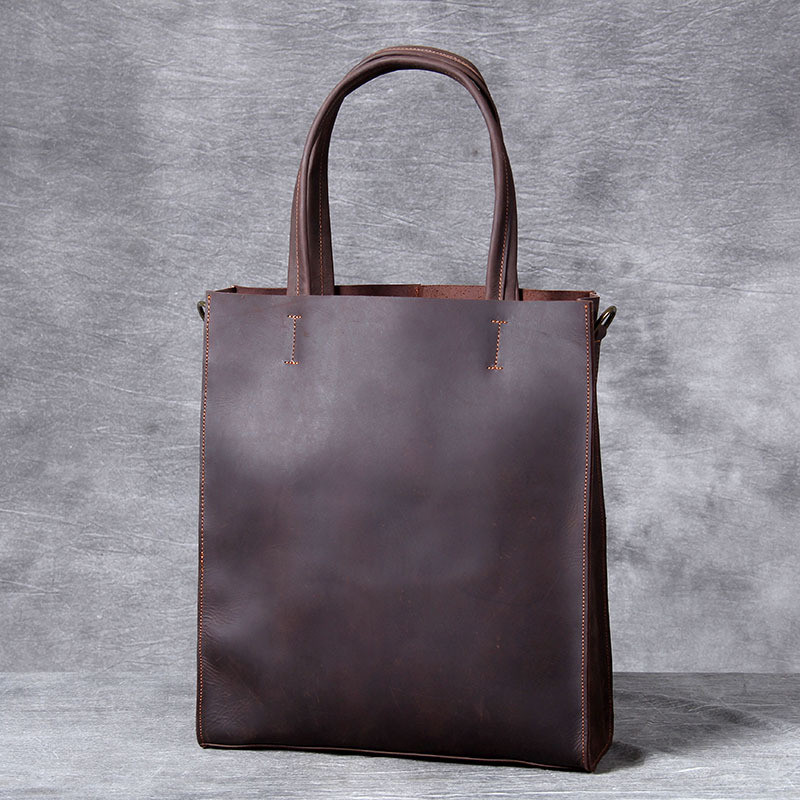 Leather Work Bag Laptop - Vintage hakiki deri erkek el çantası