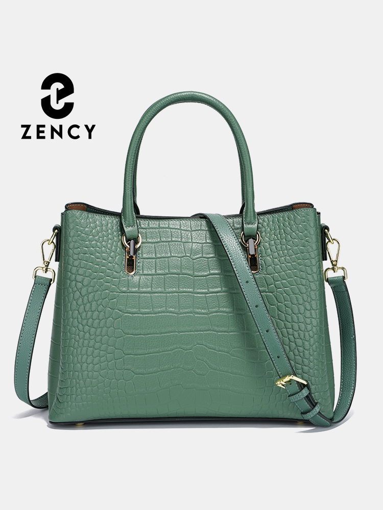 Leather Work Handbags For Women - Zency Kadın Hakiki Deri Üst Saplı