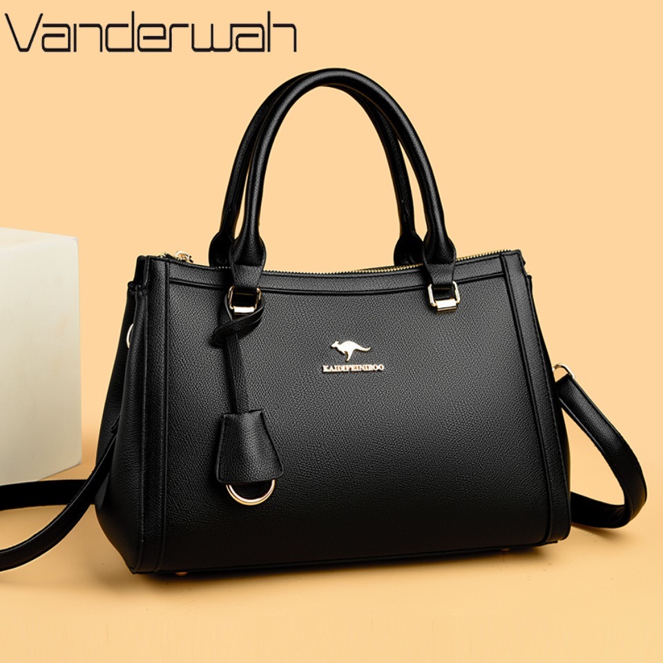 Leather Work Handbags For Women - Kanguru Marka Yumuşak PU Deri Omuz