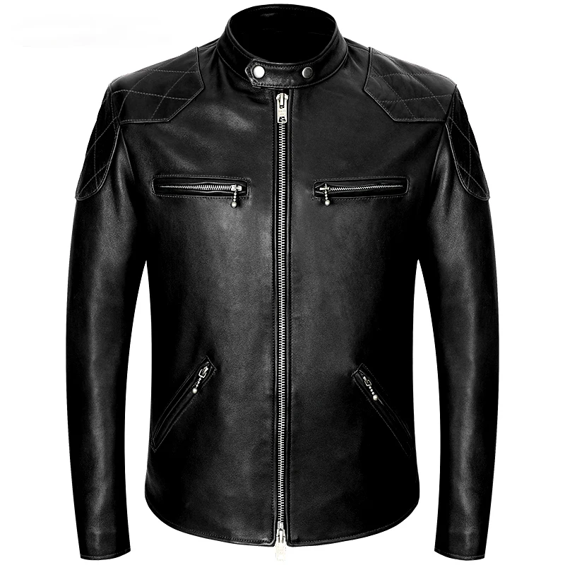 Leather Work Jacket - 100% Hakiki Yumuşak Koyun Derisi Tabaklanmış