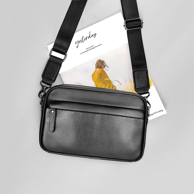 Leather Work Bag Laptop - Erkek Hakiki Deri Omuz Çantası Üst