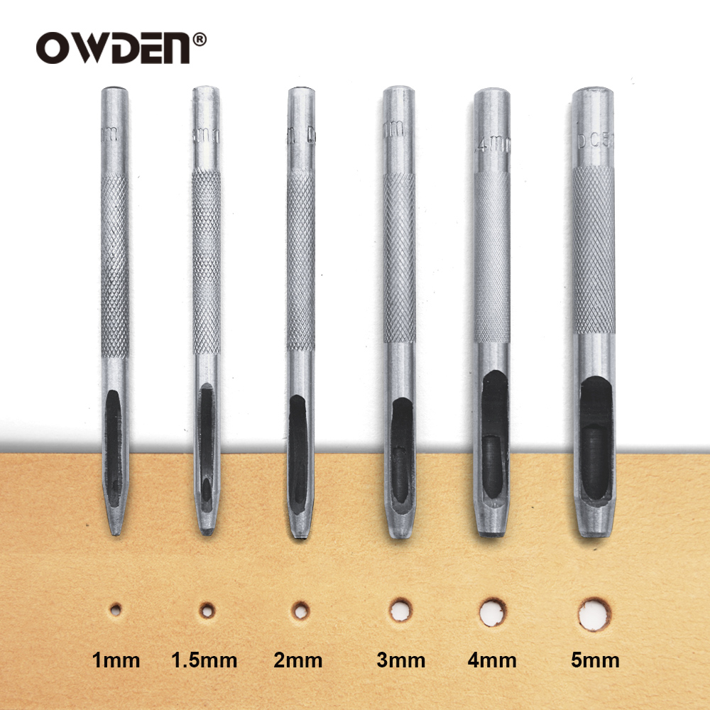Leatherwork Punching Tool - 6 adet Deri Delik Delme Aletleri