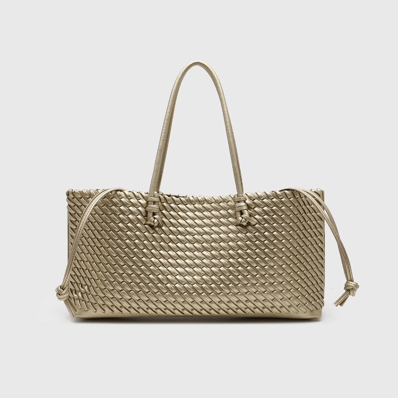 Leather Work Handbags For Women - Tasarım Lüks PU Dokuma Tote Çanta,