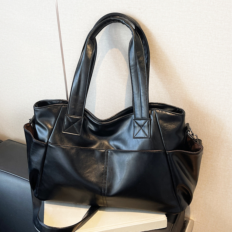 Leather Work Handbags For Women - Kadın Retro Yumuşak Deri Çanta Çok