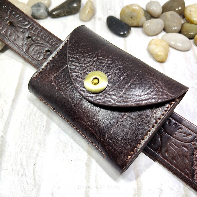 Leatherwork Belt - Blongk Mini bel çantası ince kemer