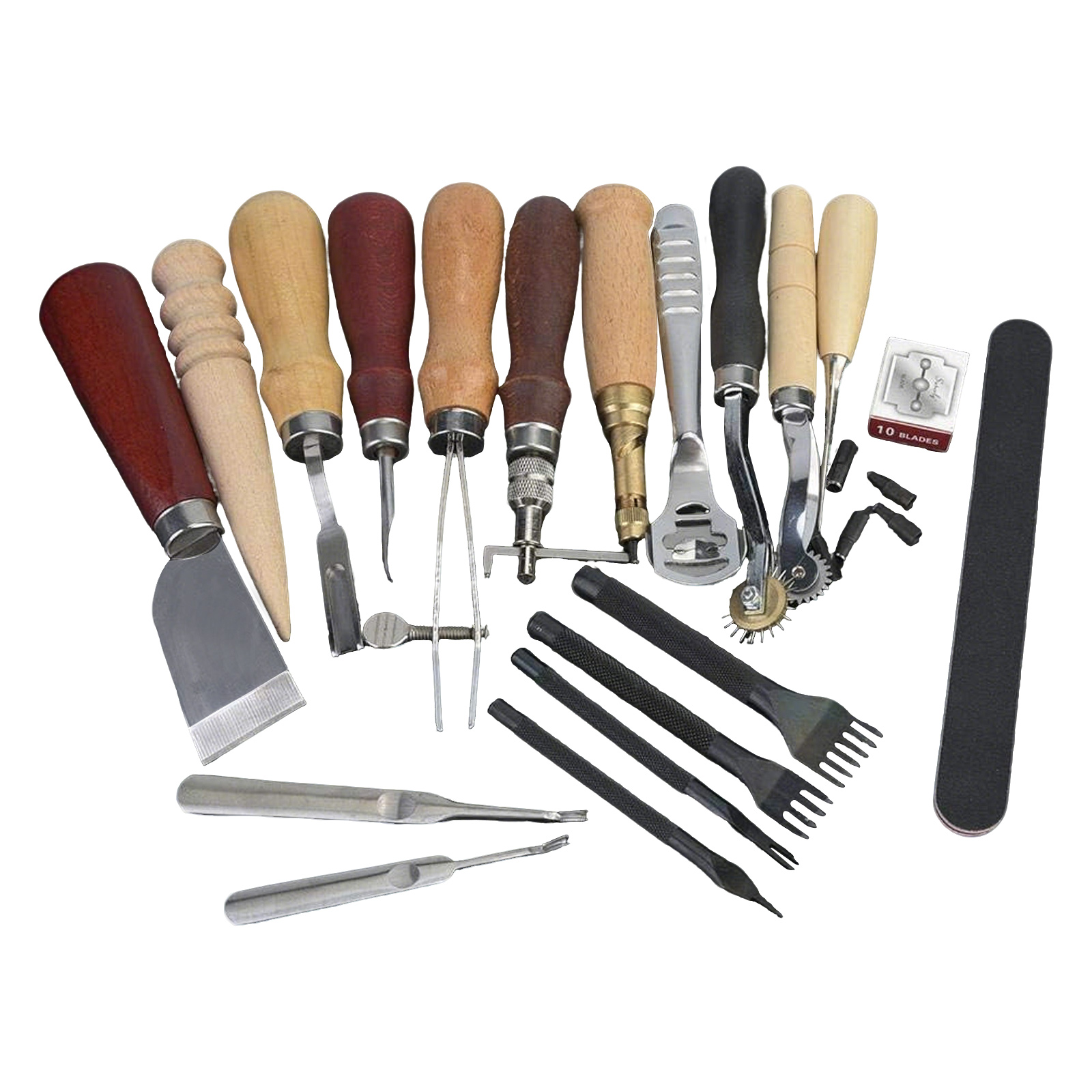 Leatherwork Punching Tool - Deri Aletleri, 19 Parça Deri İşleme