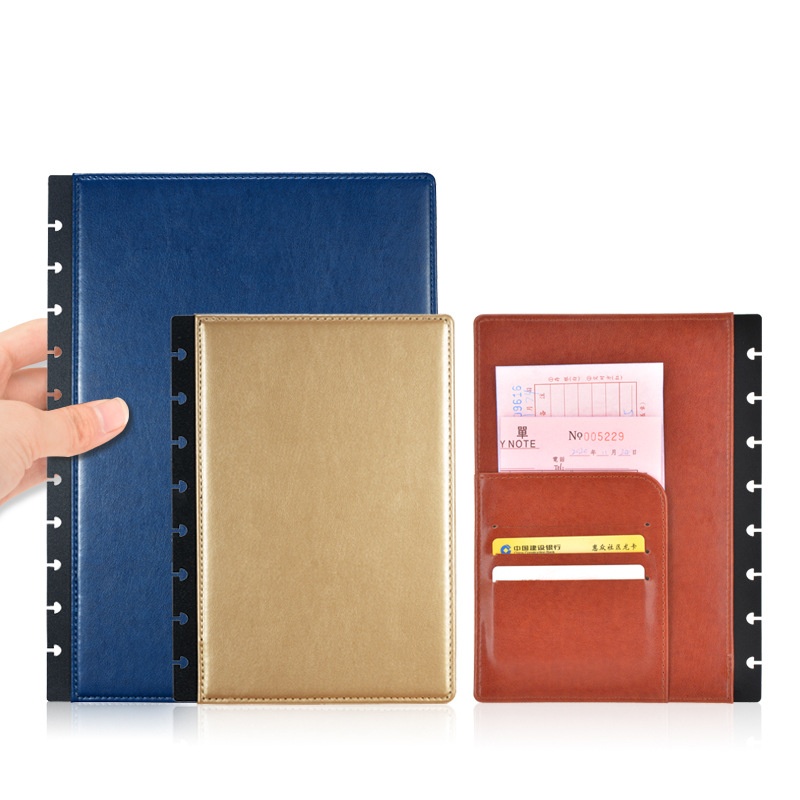 Leather Work Diary - Yaprakları Çıkarılabilen Deri Kapaklı Mantar Delikli