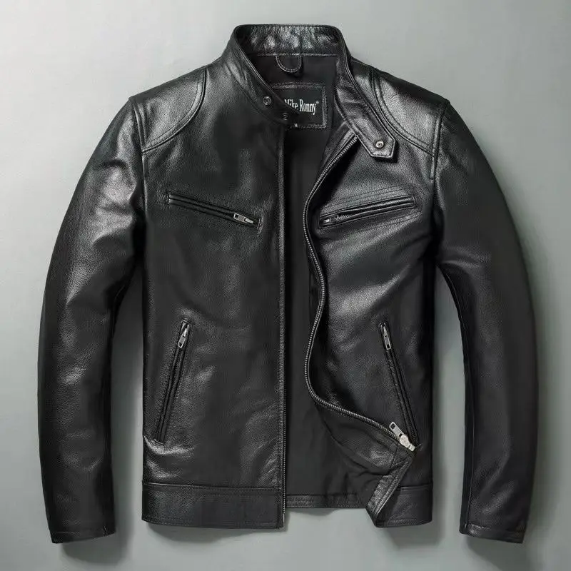 Leather Work Jacket - Hakiki deri ceket erkekler 100% dana