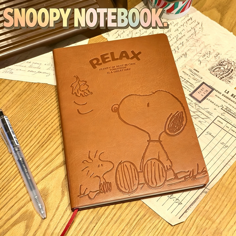 Leather Work Diary - Vintage Snoopy A5 Deri Defter Sevimli