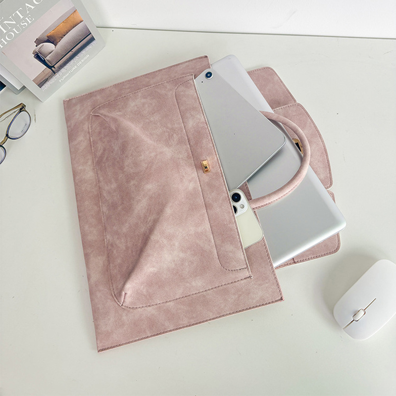 Şık Pembe PU Deri Laptop Çanta - Leather Work Bag Laptop incelemesi ve fiyatı