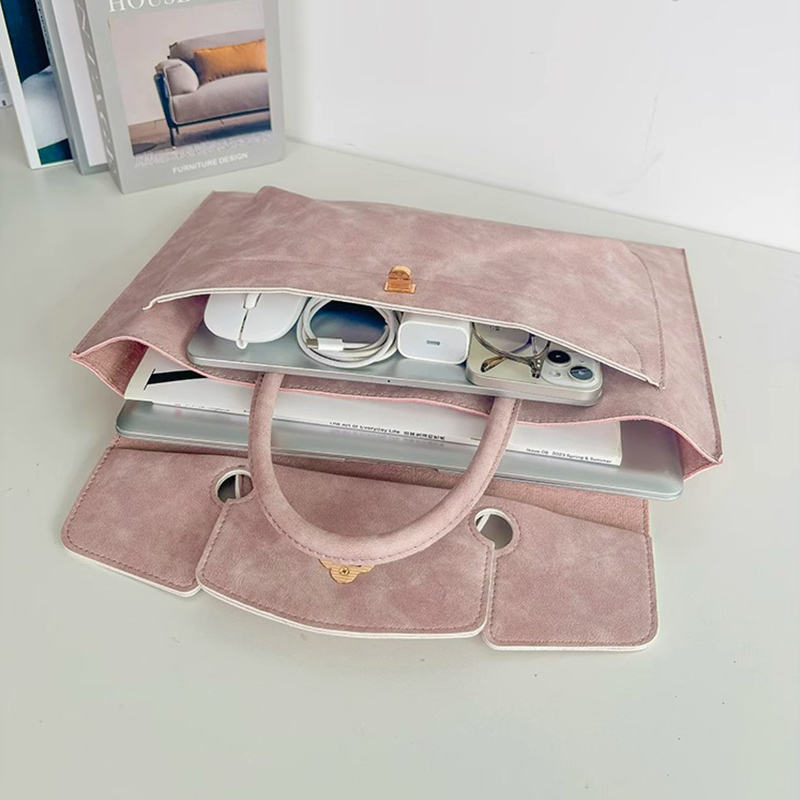 Şık Pembe PU Deri Laptop Çanta - Leather Work Bag Laptop incelemesi ve fiyatı
