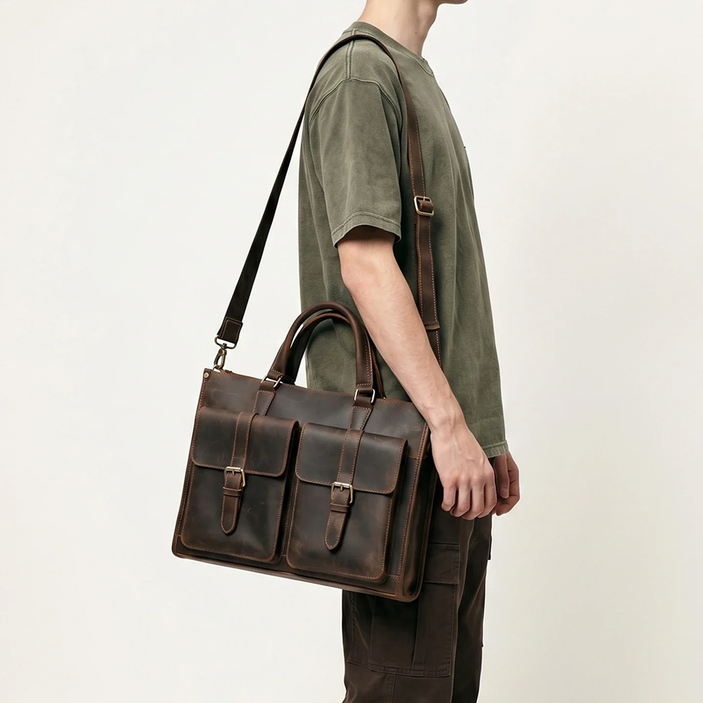 Vintage Hakiki Deri Erkekler İ - Leather Work Bag Laptop incelemesi ve fiyatı