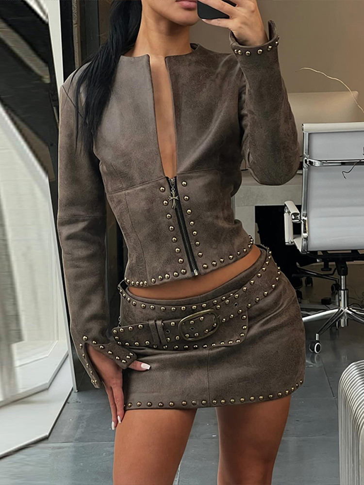 Moda Perçin Dekorlu PU Deri Ce - Leather Work Jacket incelemesi ve fiyatı