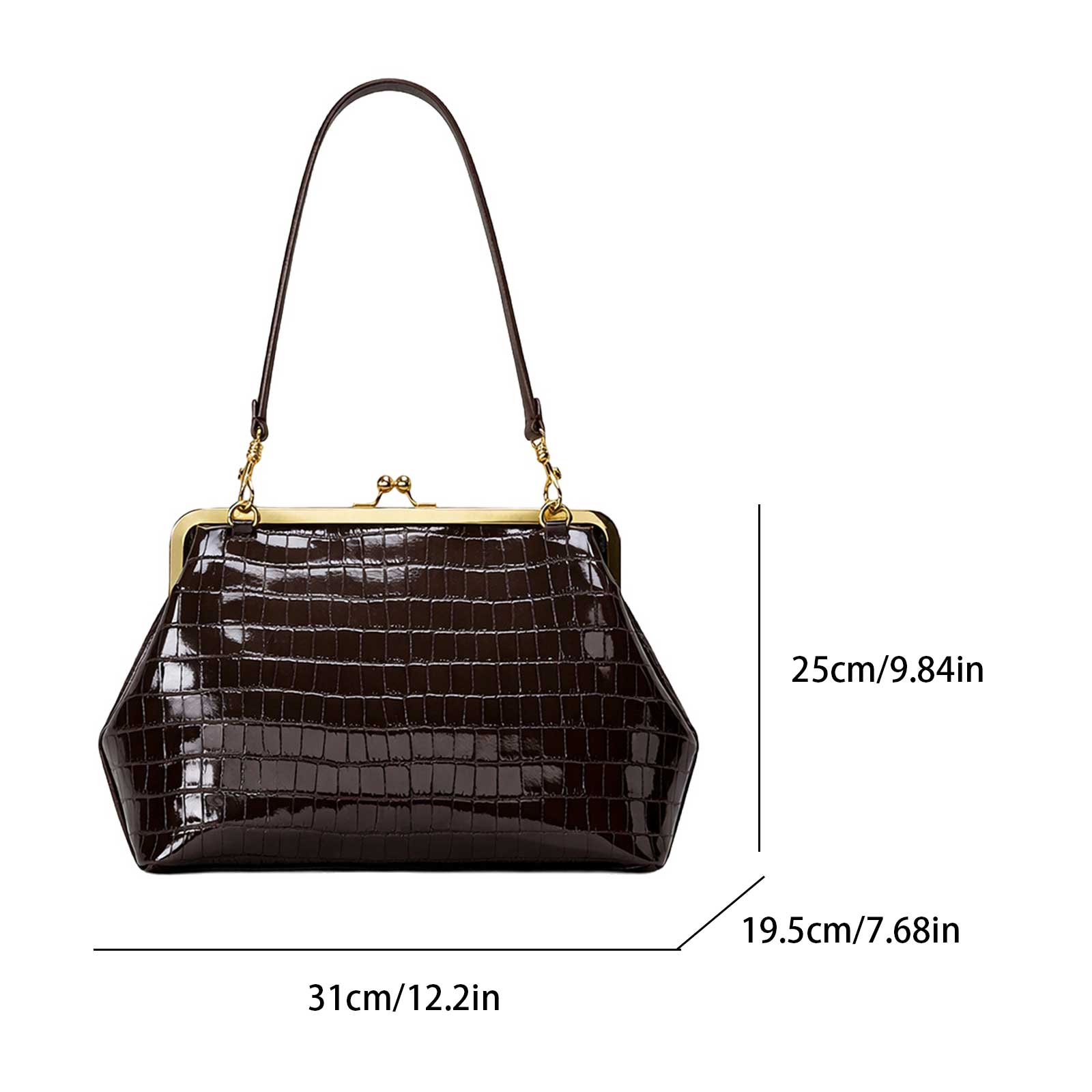 PU Deri Öpücük Kilidi Çantalı, - Leather Work Handbags For Women incelemesi ve fiyatı