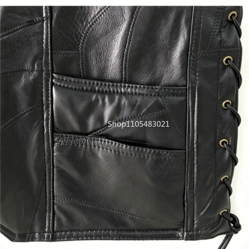 Erkek Siyah Patchwork Deri Bik - Leather Work Jacket incelemesi ve fiyatı
