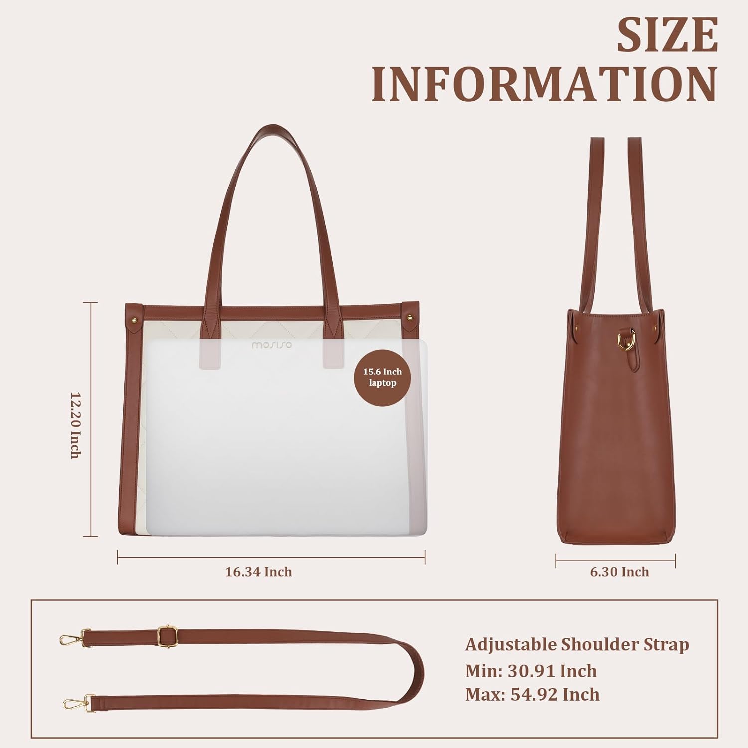 Kadınlar için su geçirmez Lapt - Leather Work Bag Laptop incelemesi ve fiyatı