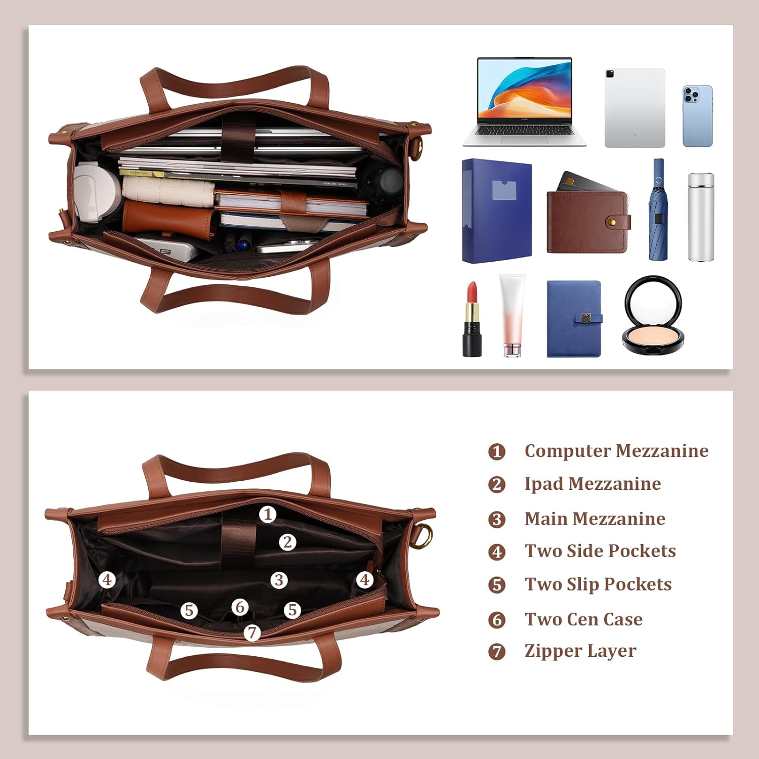 Kadınlar için su geçirmez Lapt - Leather Work Bag Laptop incelemesi ve fiyatı
