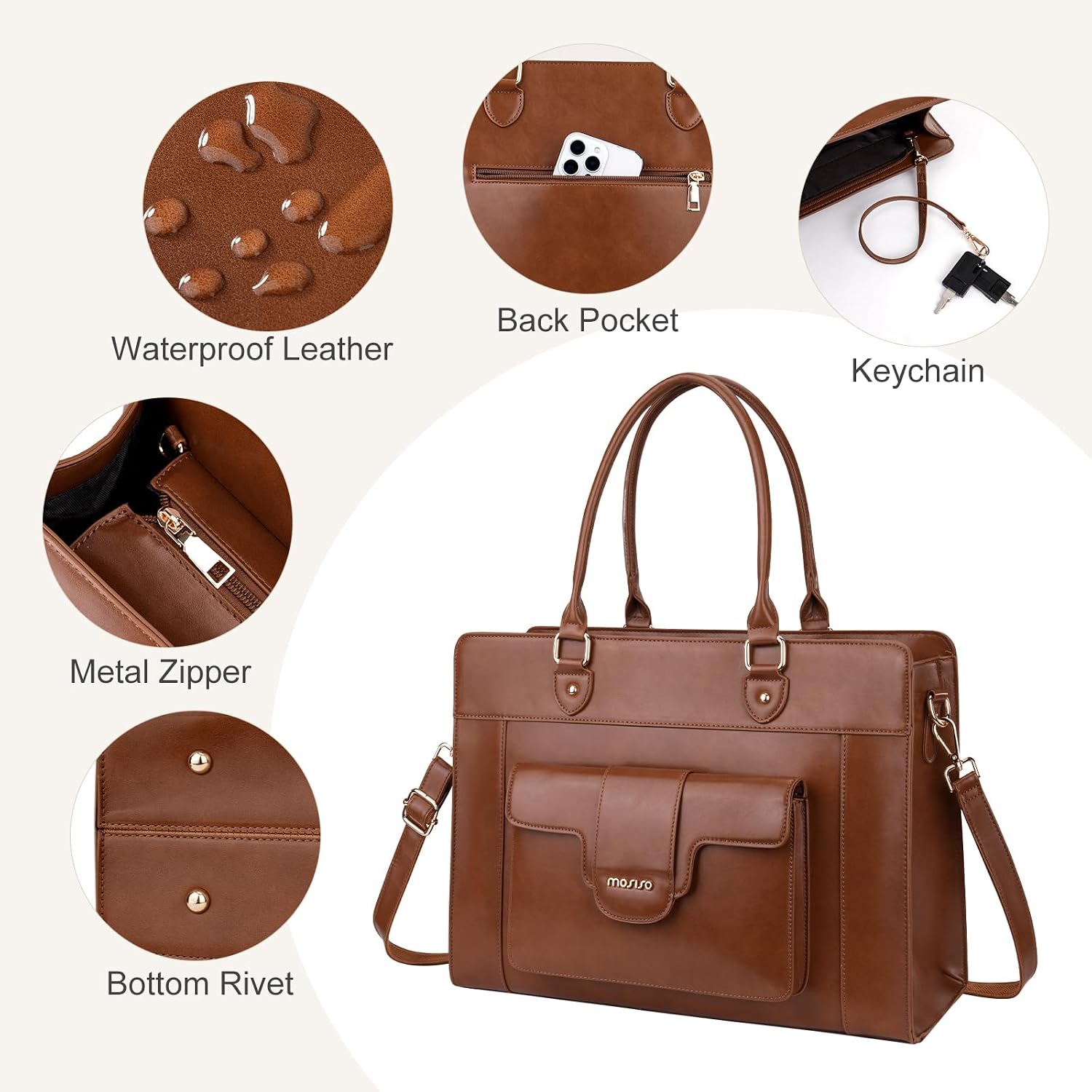 MOSISO Kadınlar için Laptop Ça - Leather Work Bag Laptop incelemesi ve fiyatı