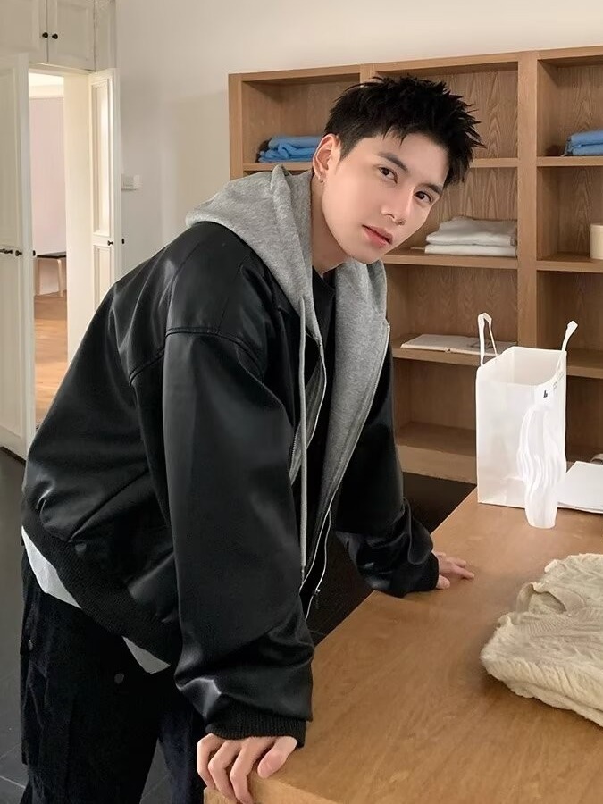 Erkek Kapüşonlu PU Deri Ceket  - Leather Work Jacket incelemesi ve fiyatı