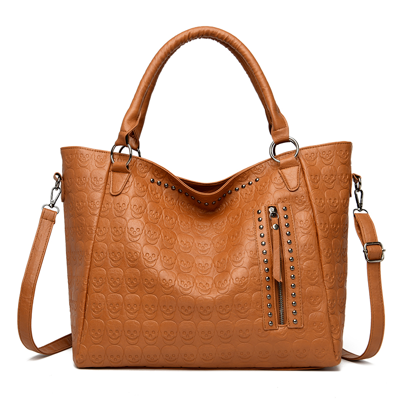 Punk Kafatası Crossbody Çanta  - Leather Work Handbags For Women incelemesi ve fiyatı