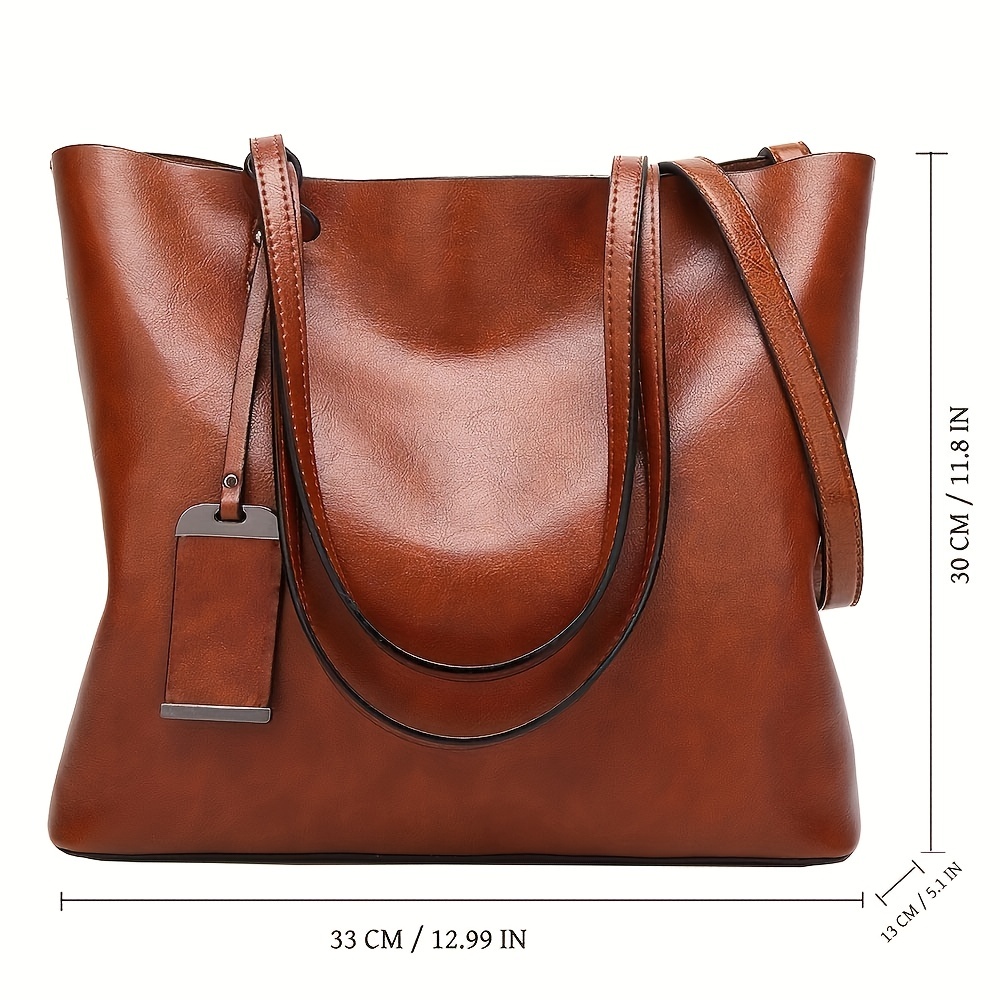 Moda klasik Retro deri kadın T - Leather Work Handbags For Women incelemesi ve fiyatı