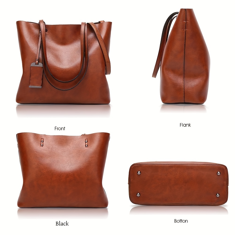 Moda klasik Retro deri kadın T - Leather Work Handbags For Women incelemesi ve fiyatı