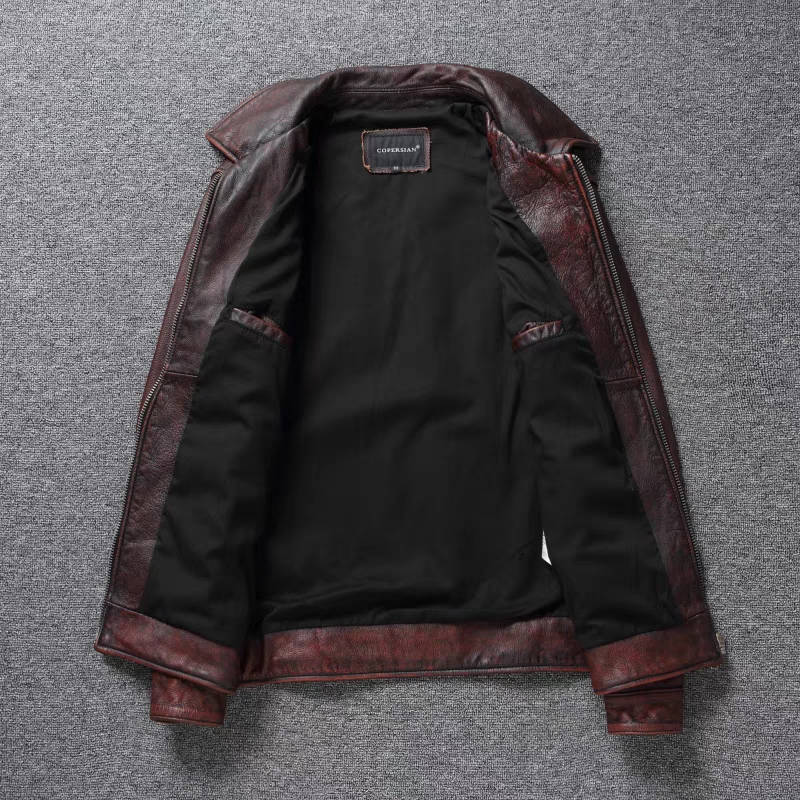 Retro sıkıntılı yaka ilk katma - Leather Work Jacket incelemesi ve fiyatı